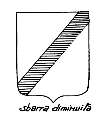 Image of the heraldic term: Sbarra diminuita